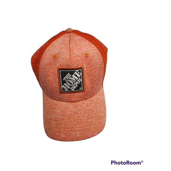 Vintage The Home Depot Printed Orange Snap-back, 1/2 mesh net, Faded orange - Picture 3 of 6